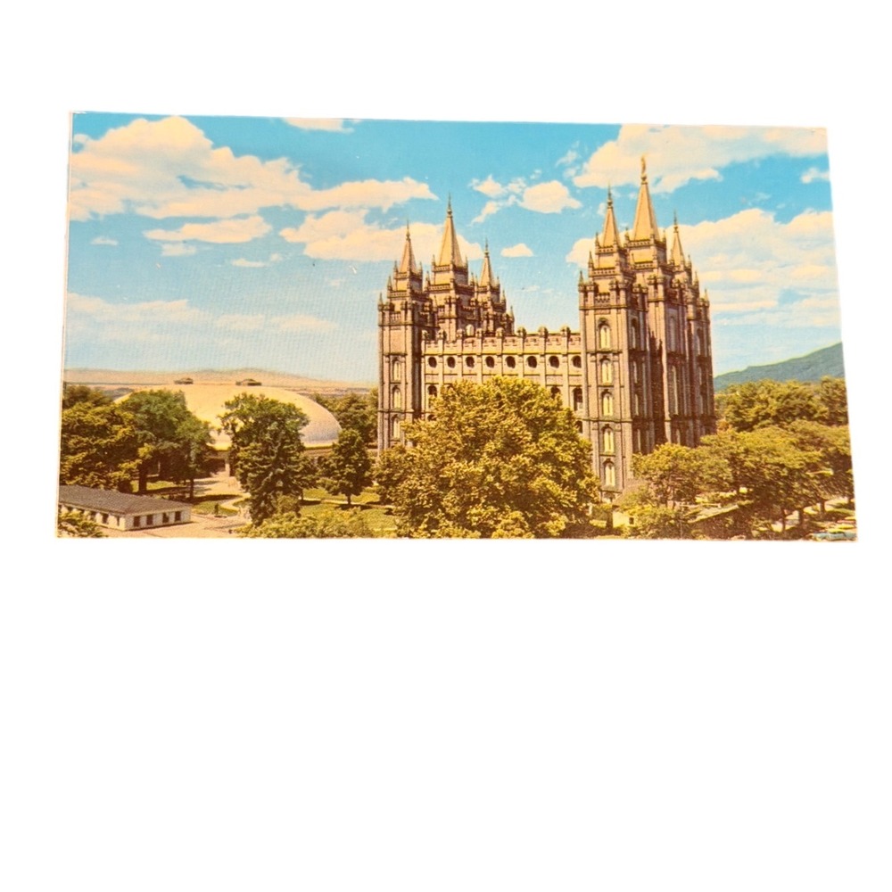 Vintage Salt Lake Temple Square Postcard Articles of Faith LDS Mormon Utah